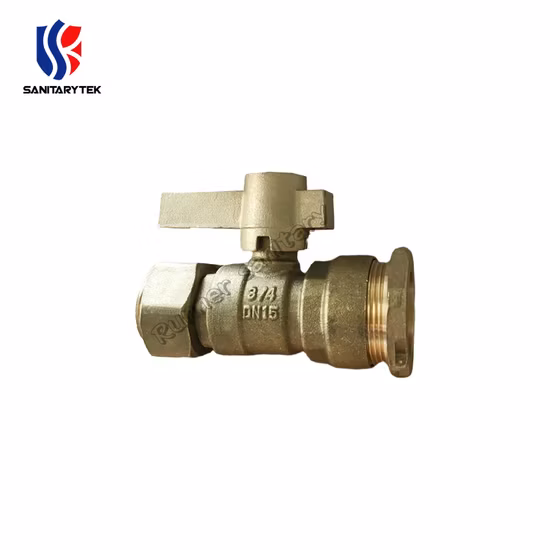 Le robinet à tournant sphérique verrouillable en laiton se connecte au tuyau PE et au compteur d'eau